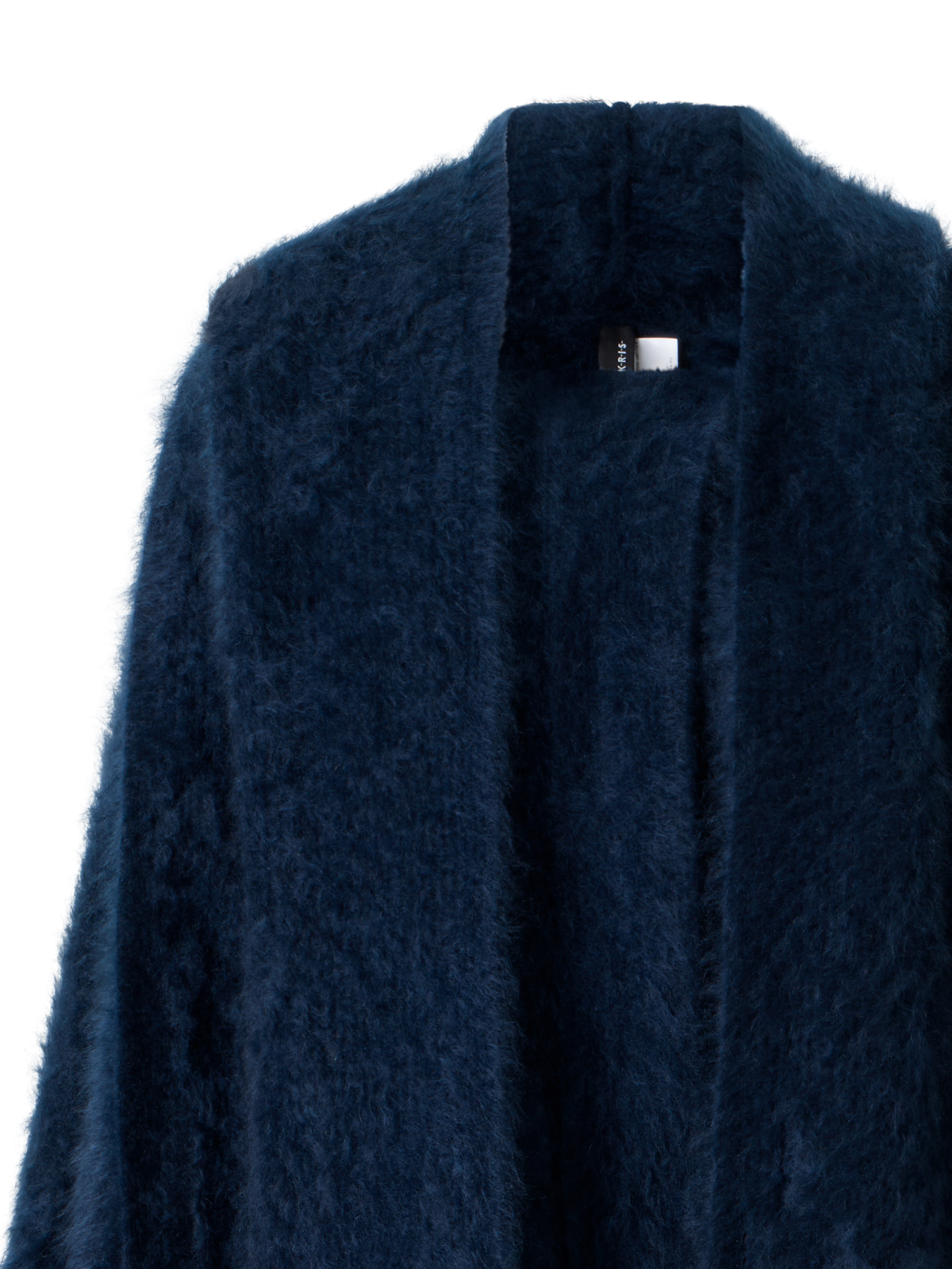 Designer Langes Kaschmir Cape mit Schal-Kapuze - Dunkelblau - Blau