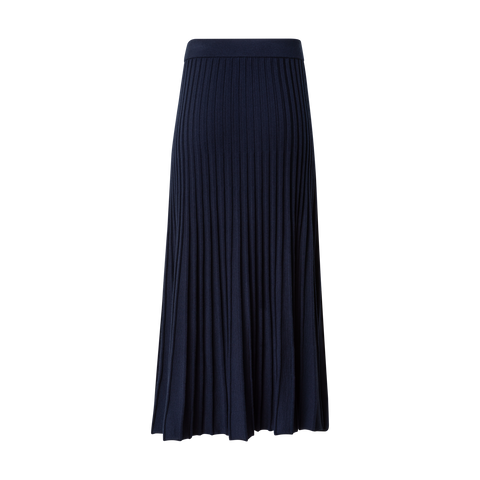 Strickrock mit Falten aus gerippter Merinowolle