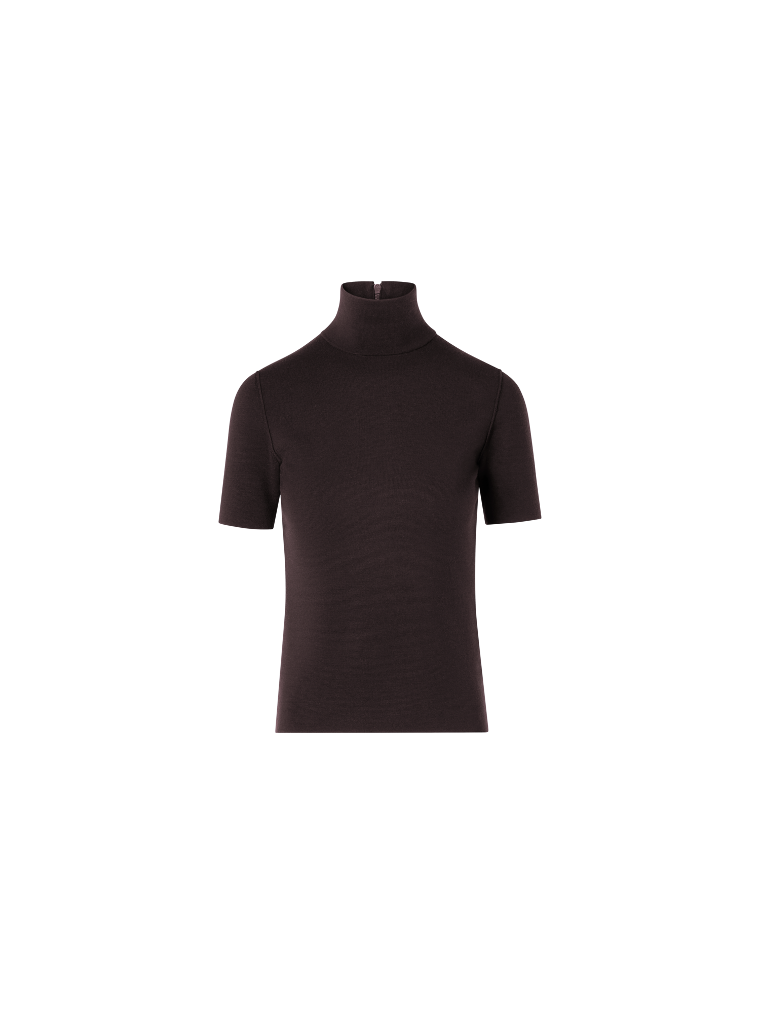 Designer Kurzarm-Pullover aus Woll-Milano-Strick - Braun