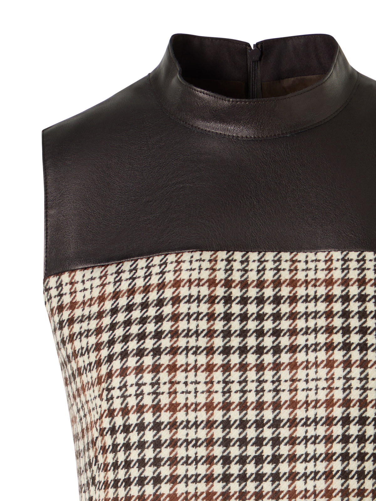 Designer Ärmelloses Mini-Etuikleid aus kariertem Tweed - Bunt