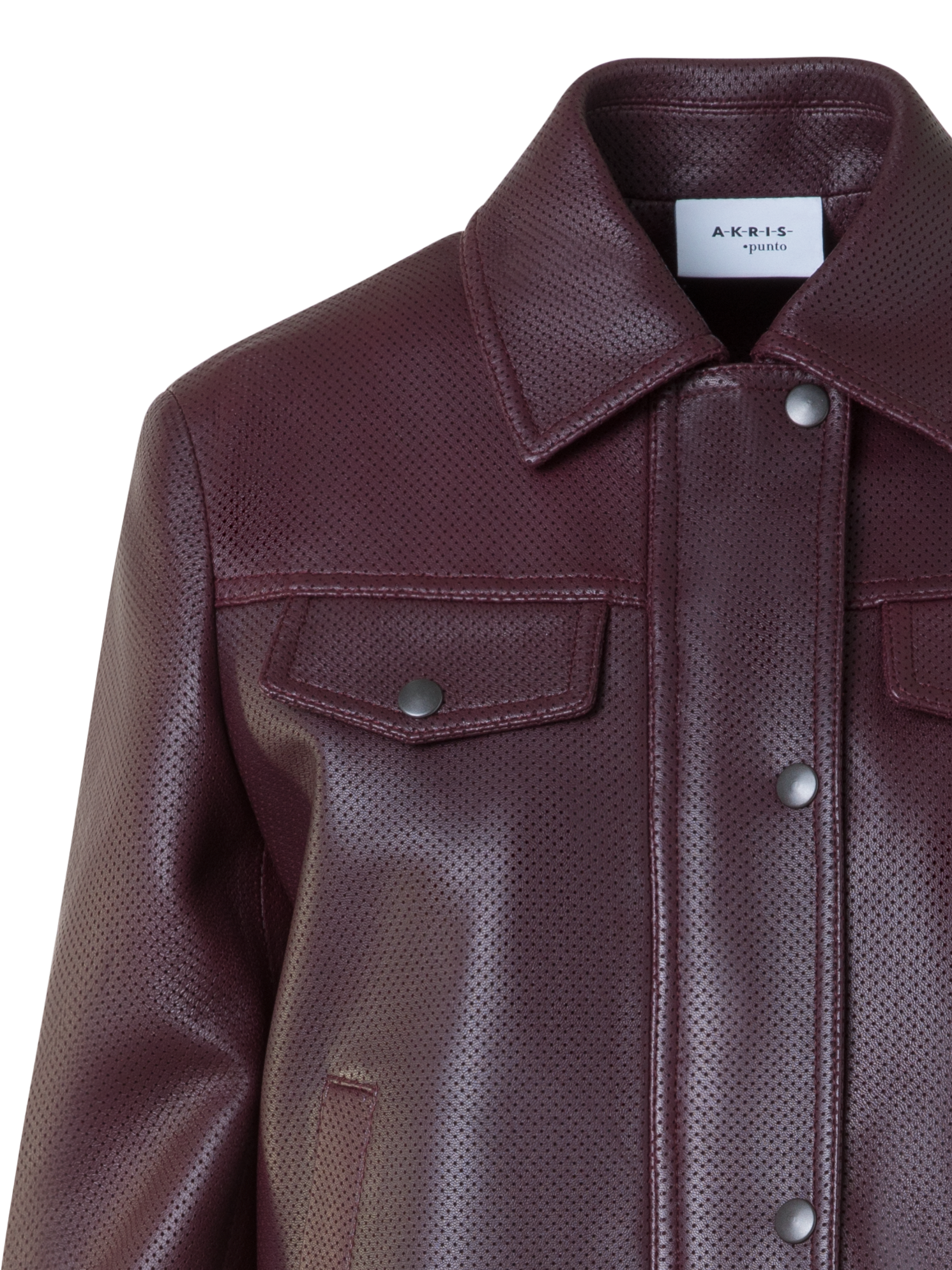 Designer Kurze Pin Dot Lederjacke - Violett - Rot