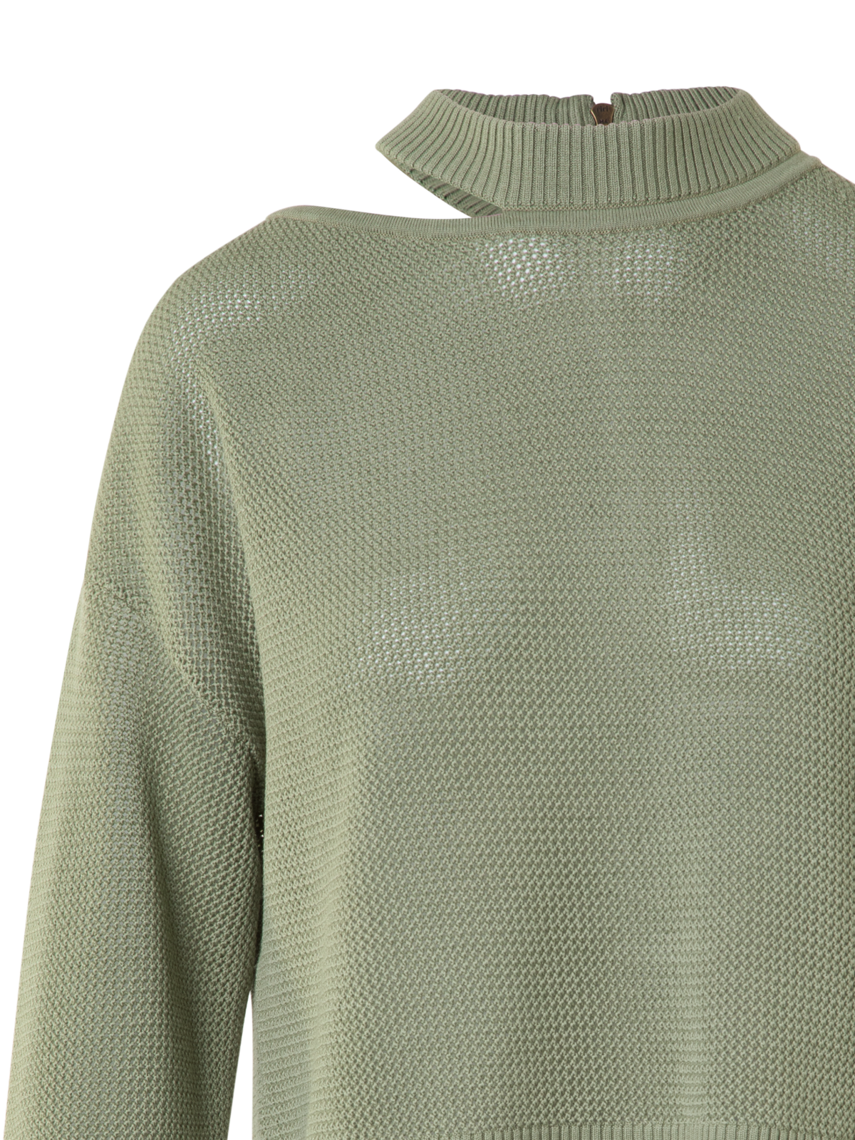 Designer Merino Pullover mit Schulterausschnitt - Grün