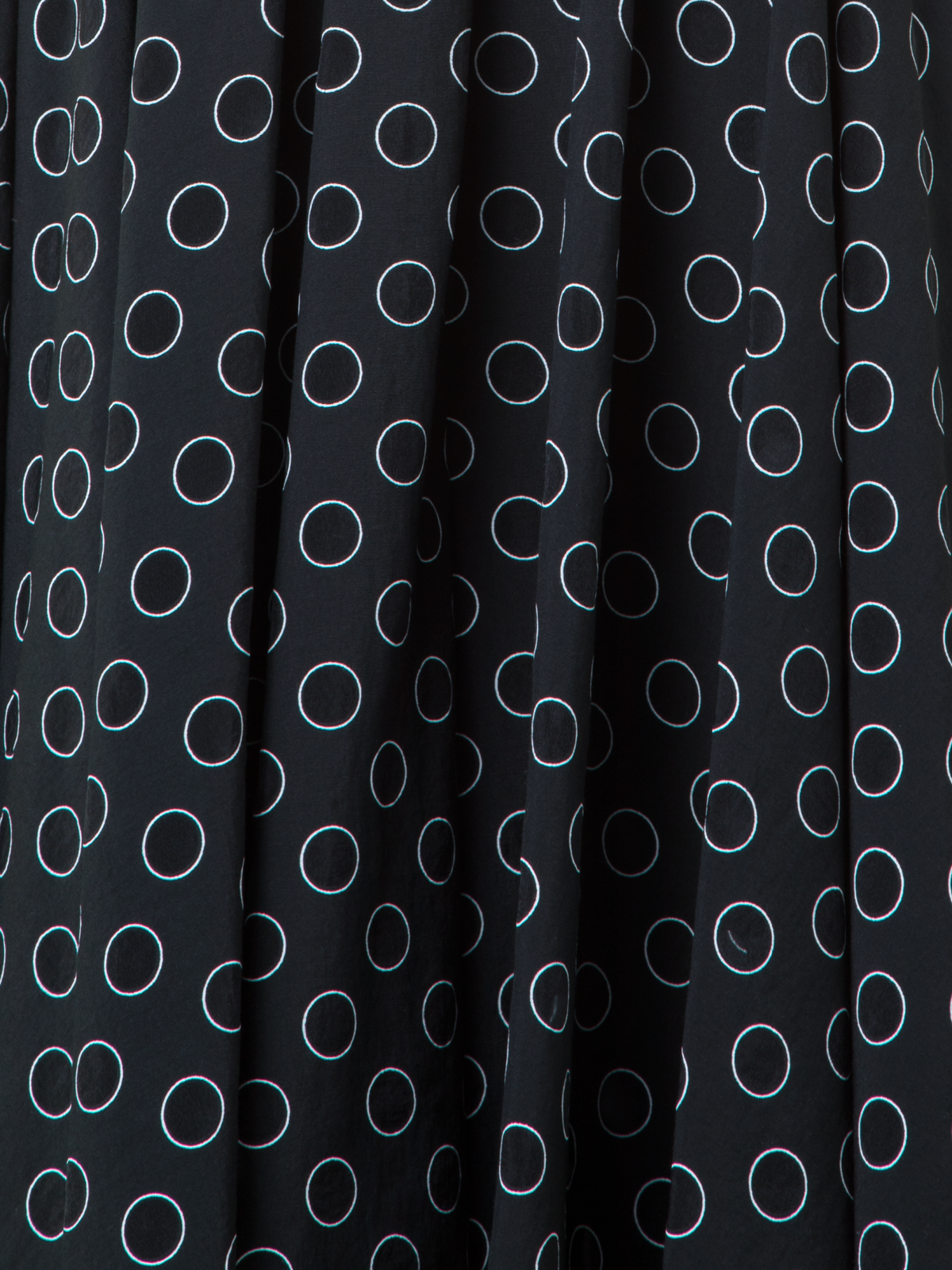 Designer Midi-Plisseerock aus gepunktetem Organzino - Schwarz