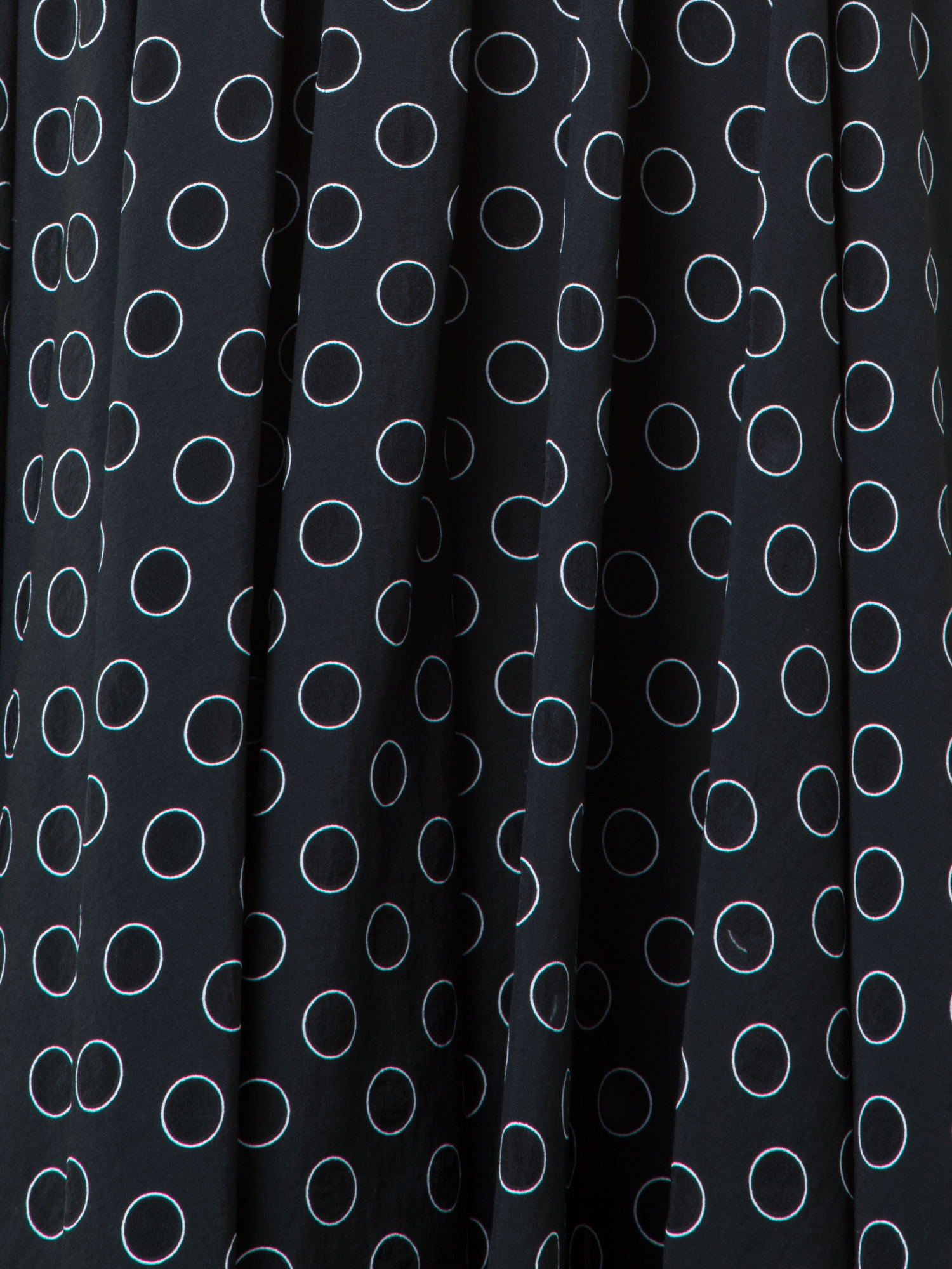 Designer Midi-Plisseerock aus gepunktetem Organzino - Schwarz