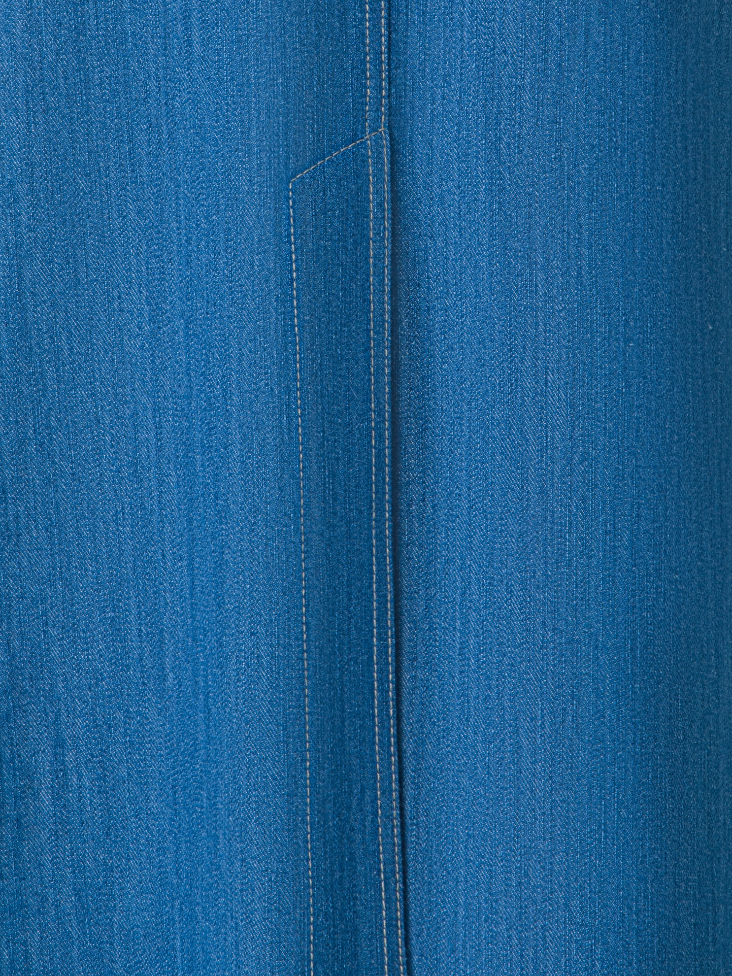 Designer Midi-Bleistiftrock aus Baumwoll-Denim - Blau