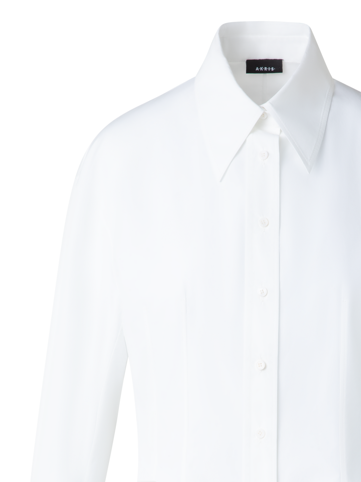 Designer Taillierte Baumwoll-Bluse - Ecru - Weiss