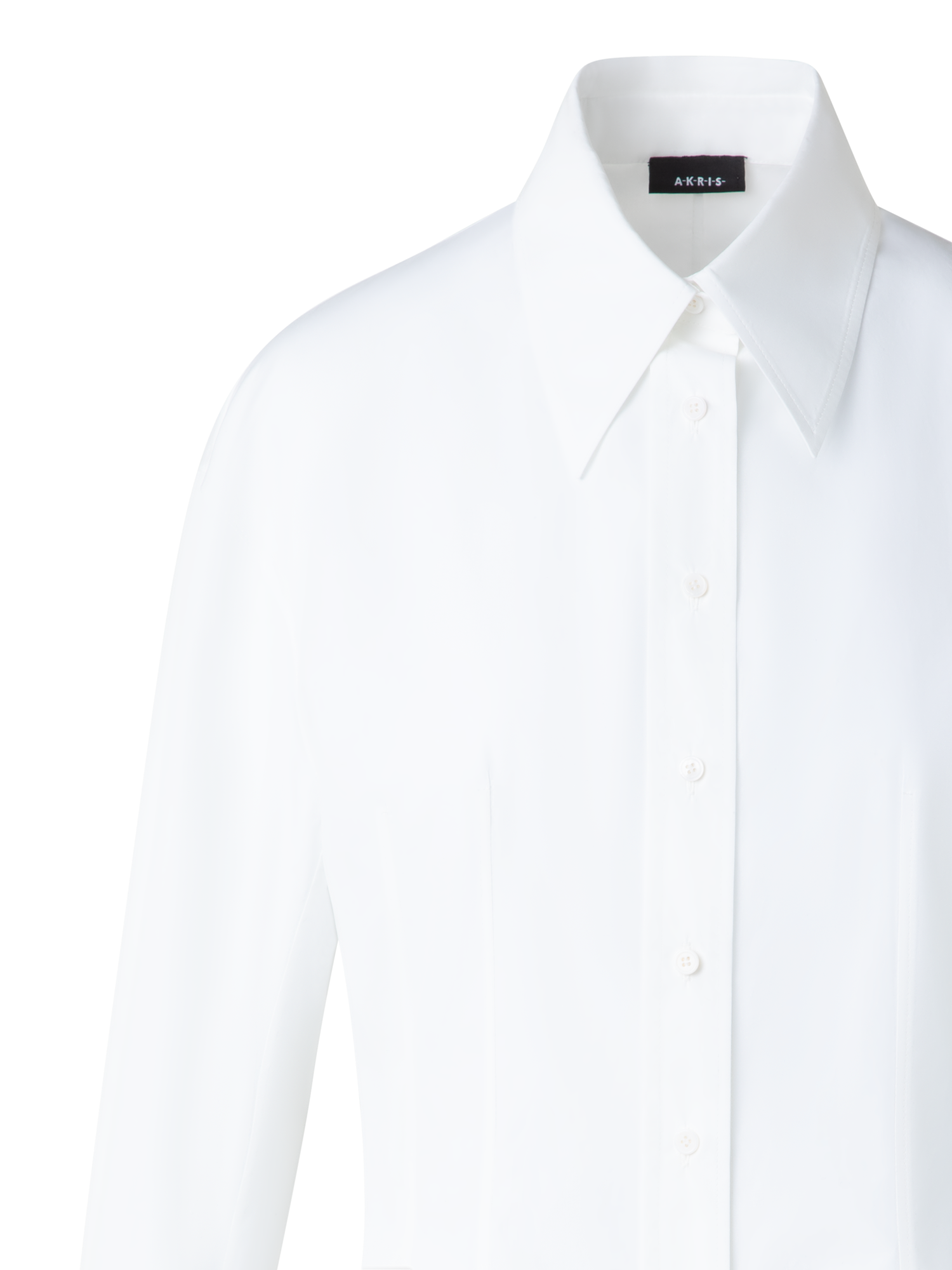 Designer Taillierte Baumwoll-Bluse - Ecru - Weiss