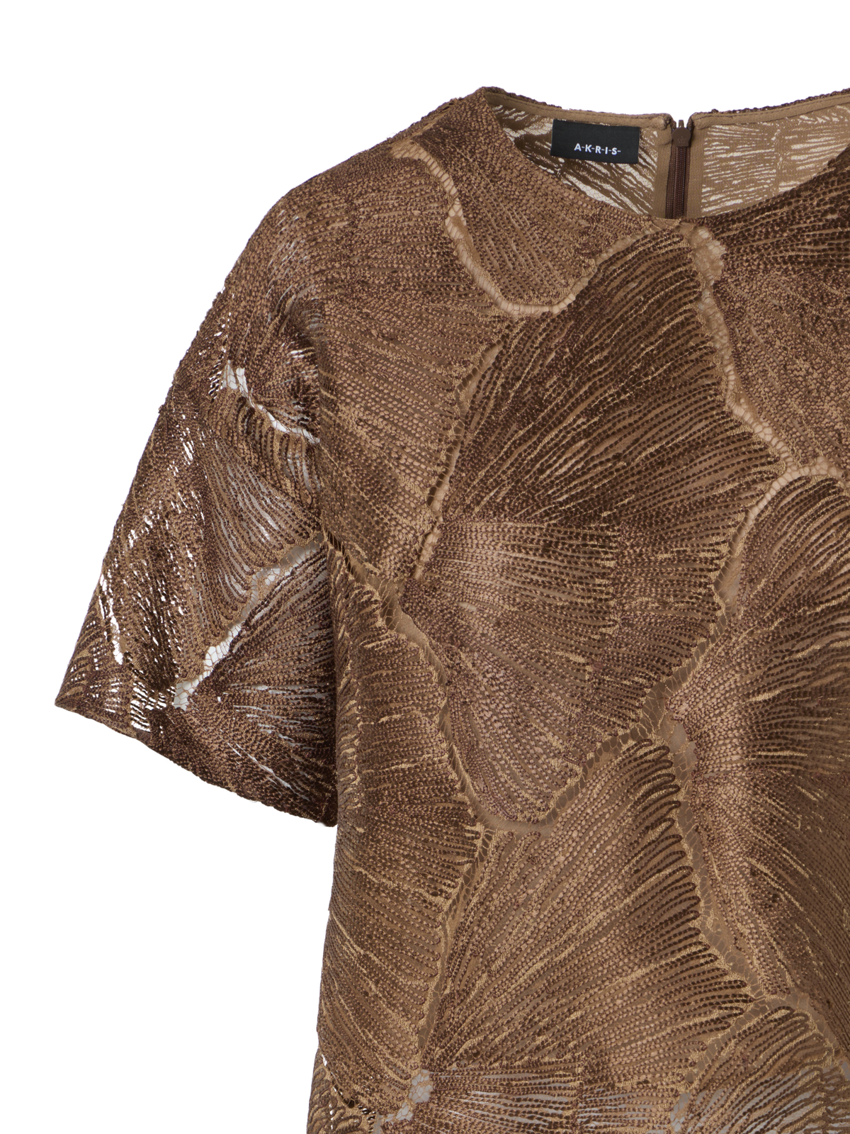 Designer Lackierte Kurzbluse aus Fächerspitze