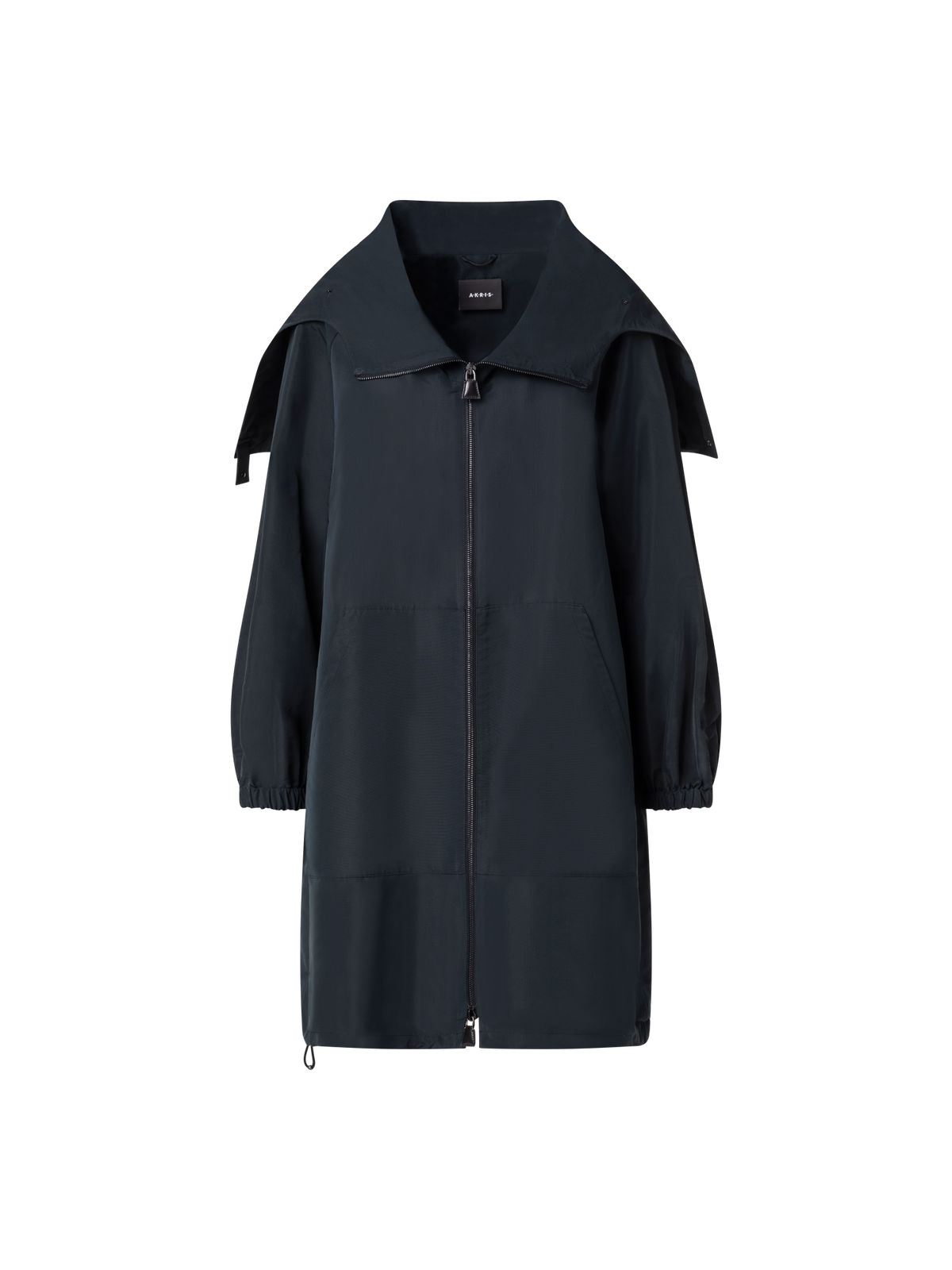 Designer Parka aus wasserabweisendem Seidentaft - Schwarz