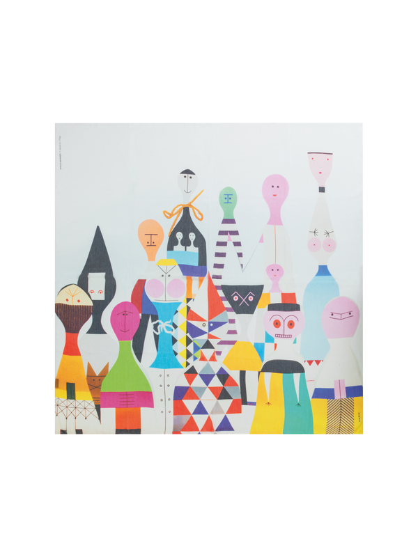 Designer Wooden Dolls Druck Schal aus Baumwoll-Seide - Bunt