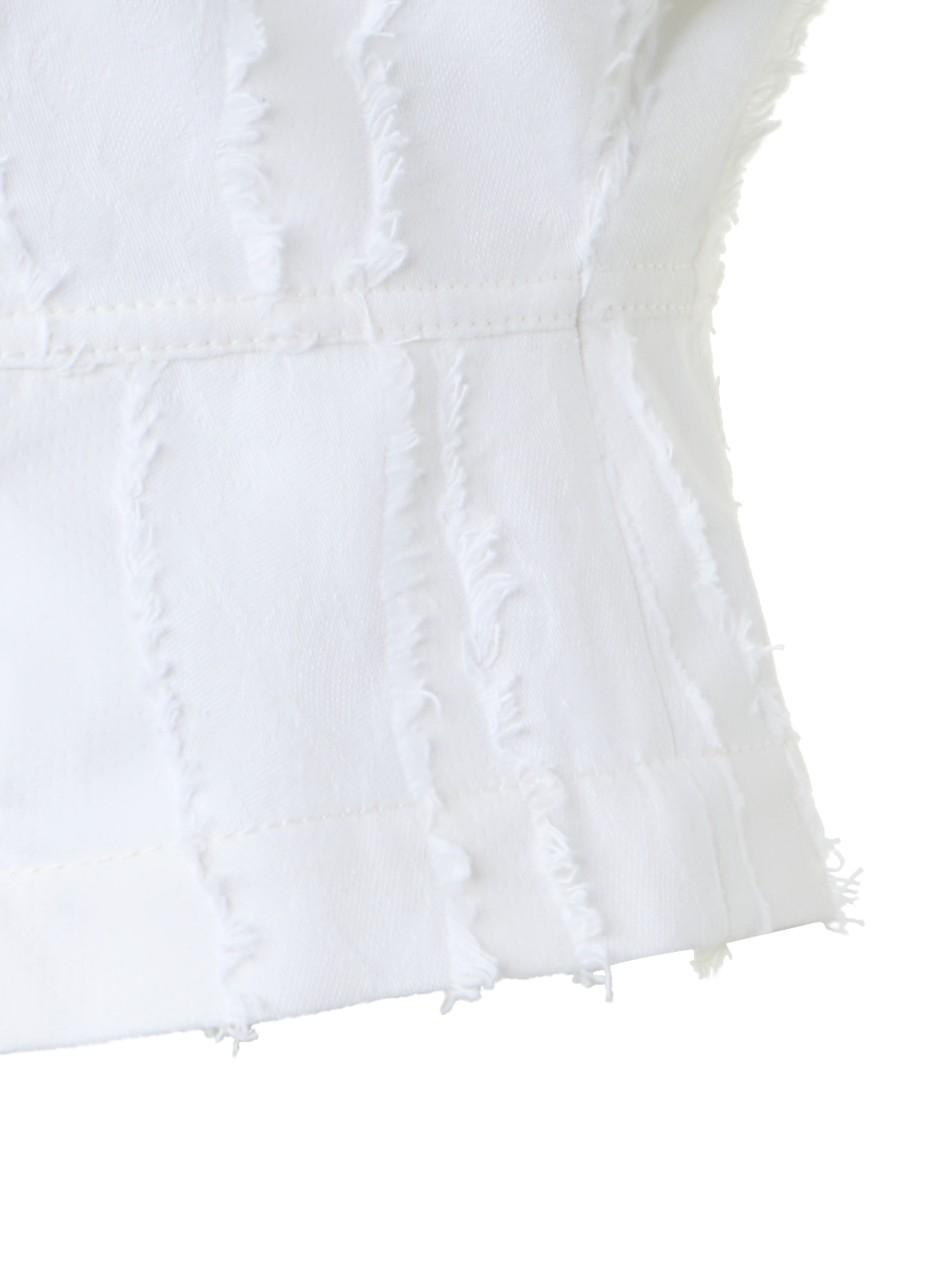 Designer Kurze Jacke aus Fransen-Wave-Jacquard - Weiss