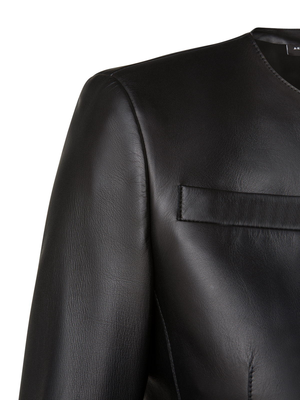 Designer Kurze Lederjacke - Schwarz