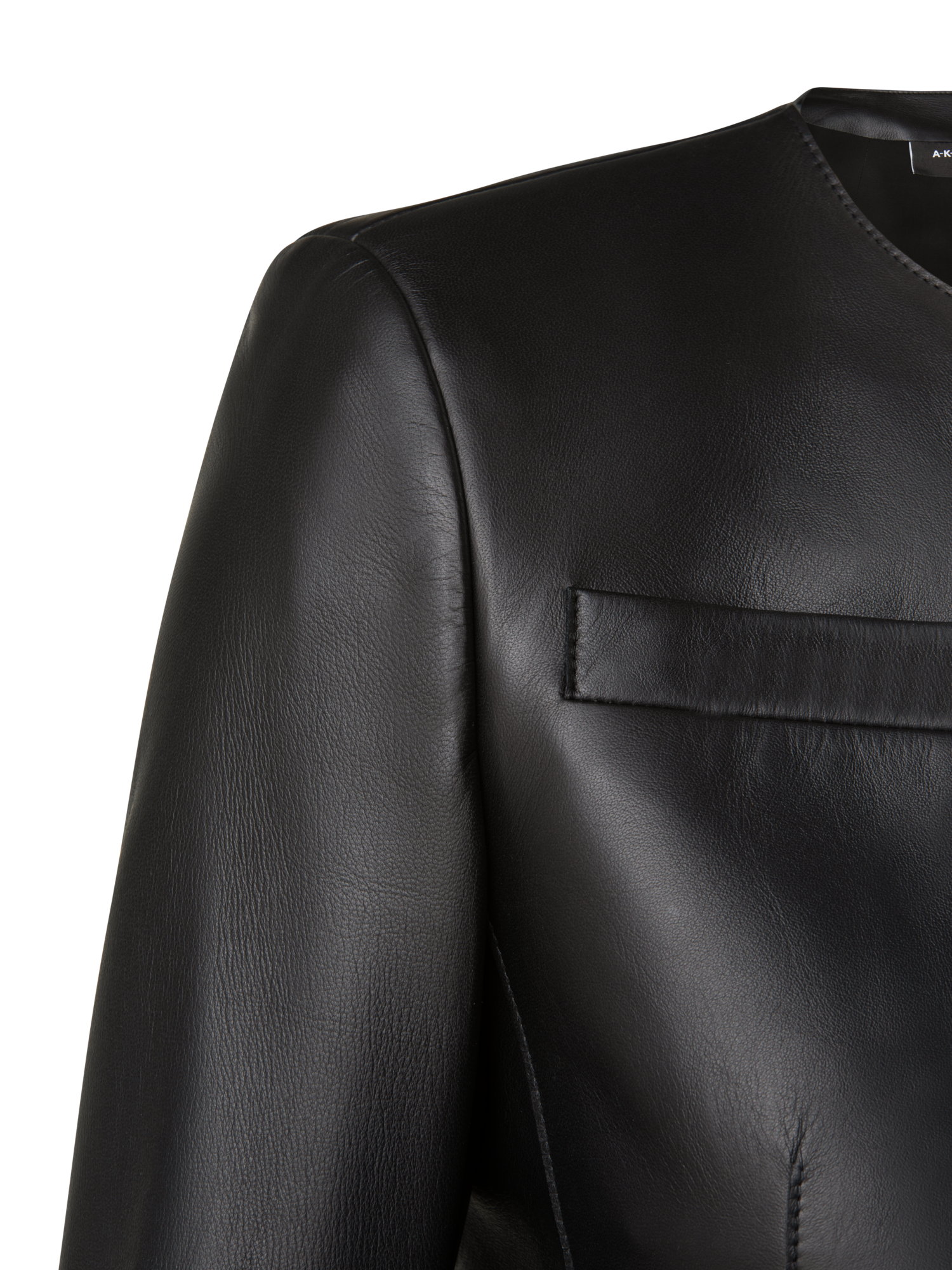 Designer Kurze Lederjacke - Schwarz