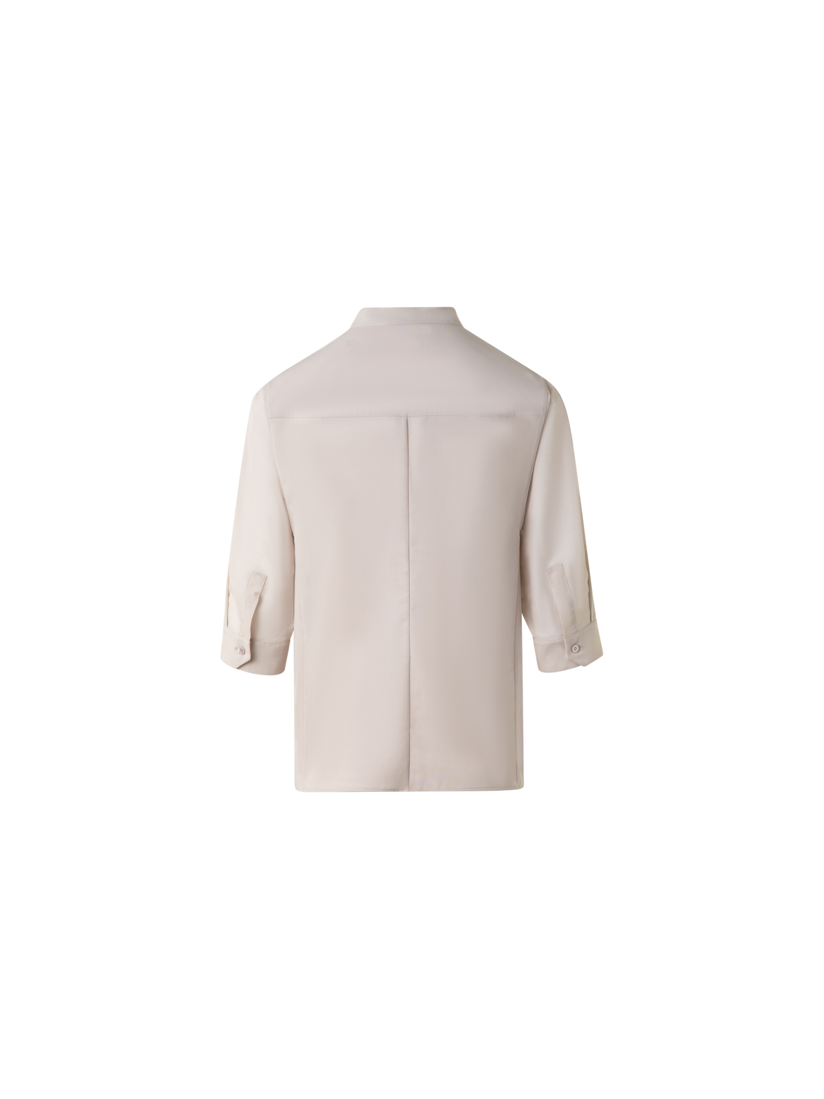 Designer Baumwollbluse mit transparenten Volumenärmeln - Grau - Beige