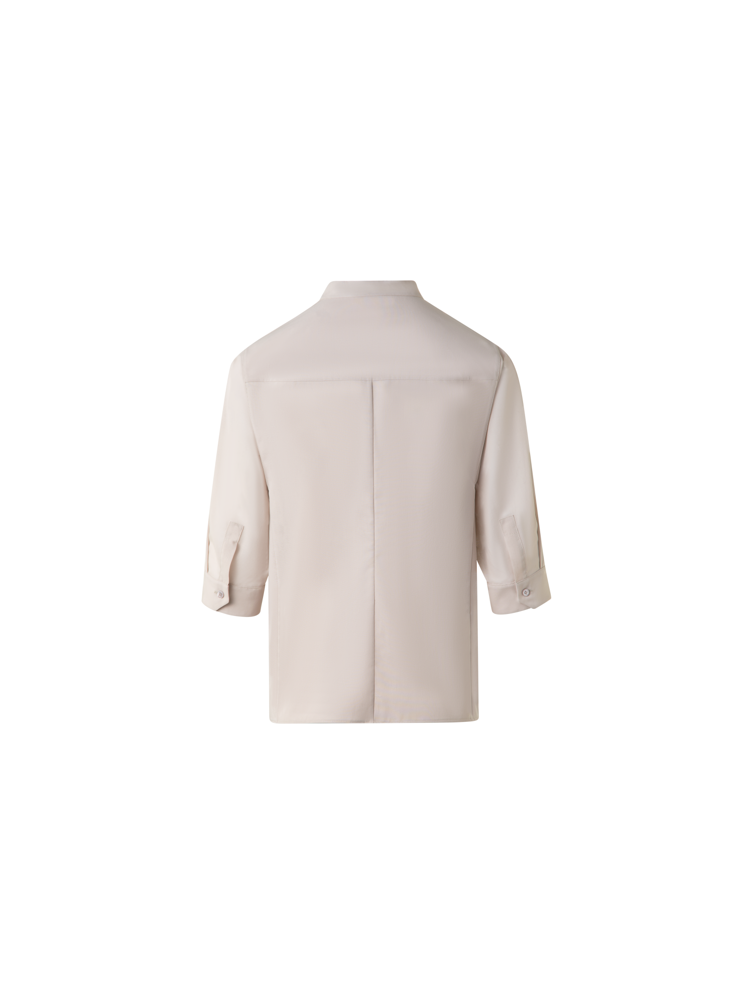 Designer Baumwollbluse mit transparenten Volumenärmeln - Grau - Beige