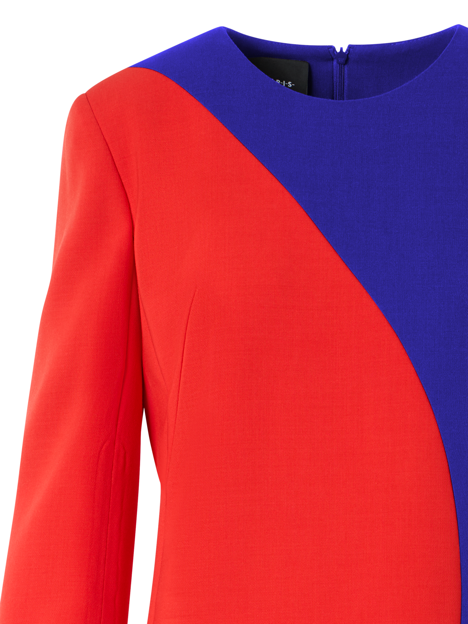 Designer Etuikleid mit Vortex-Patchwork - Bunt