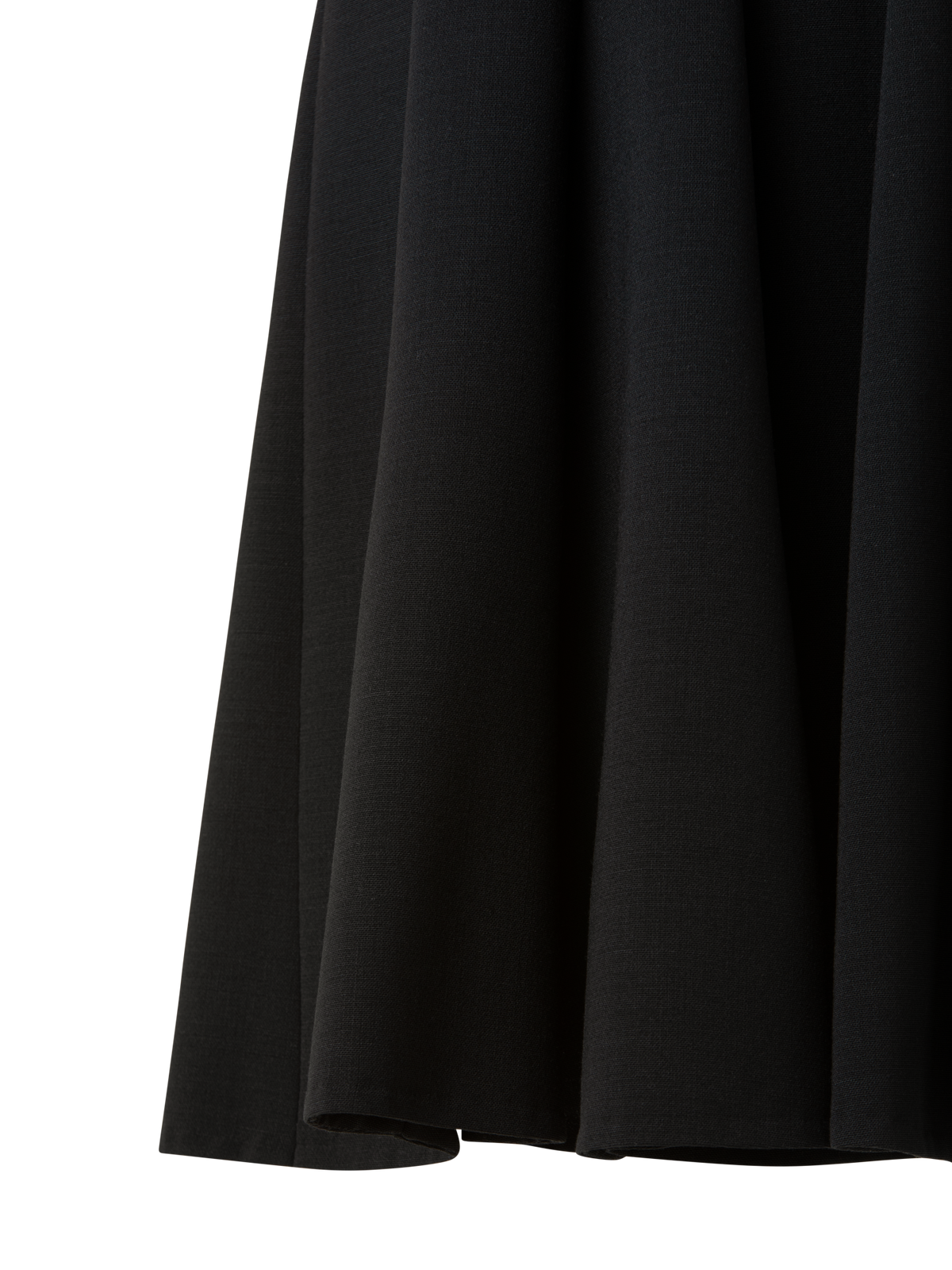 Designer Kleid aus Woll-Doubleface mit Plissee-Details - Schwarz