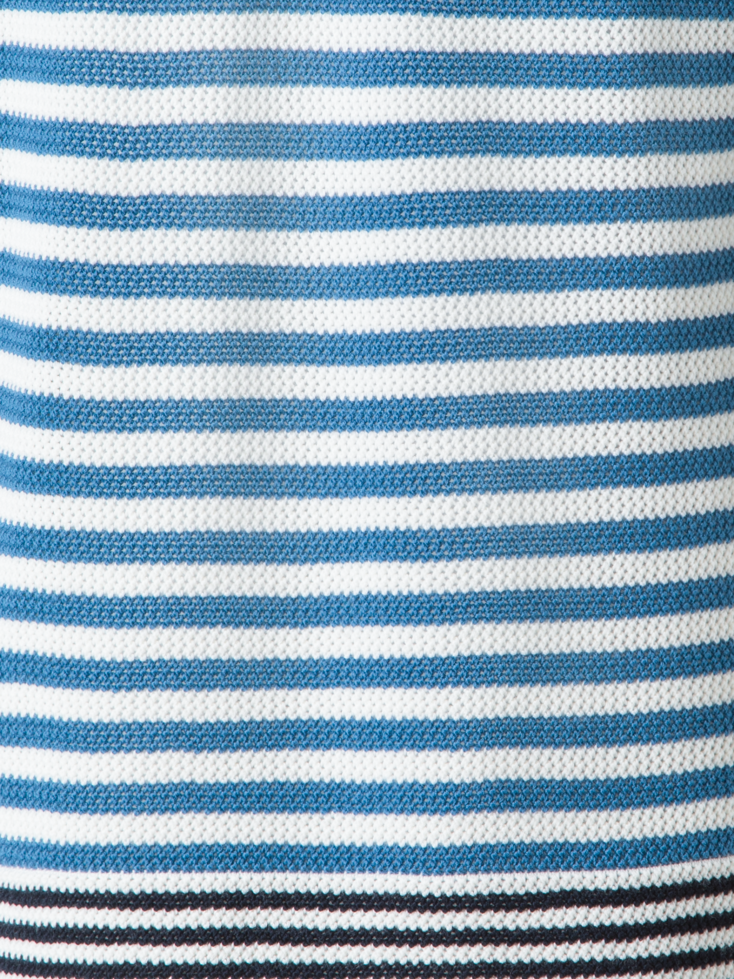 Designer Gestreifter Kurzarmpullover aus Merinowolle - Blau - Bunt