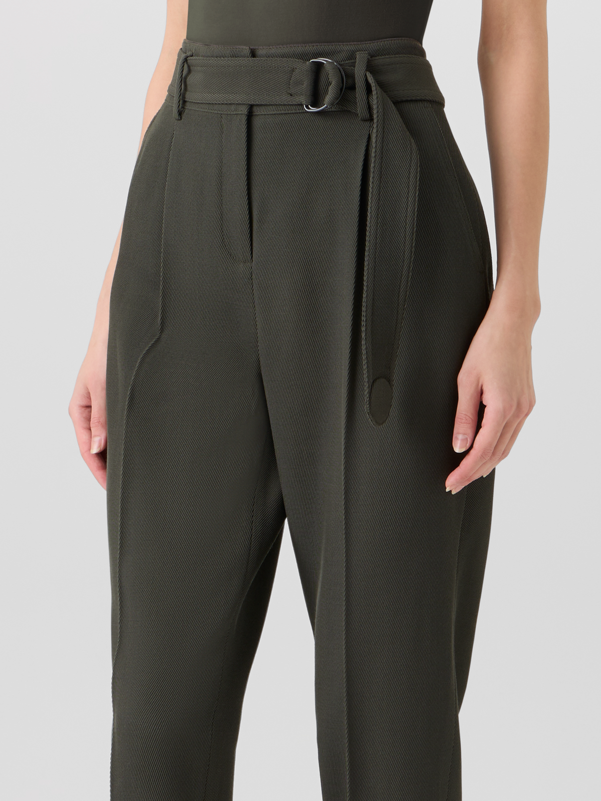 Designer Fred Tapered Hose aus Woll-Tricotine - Grün #editorial