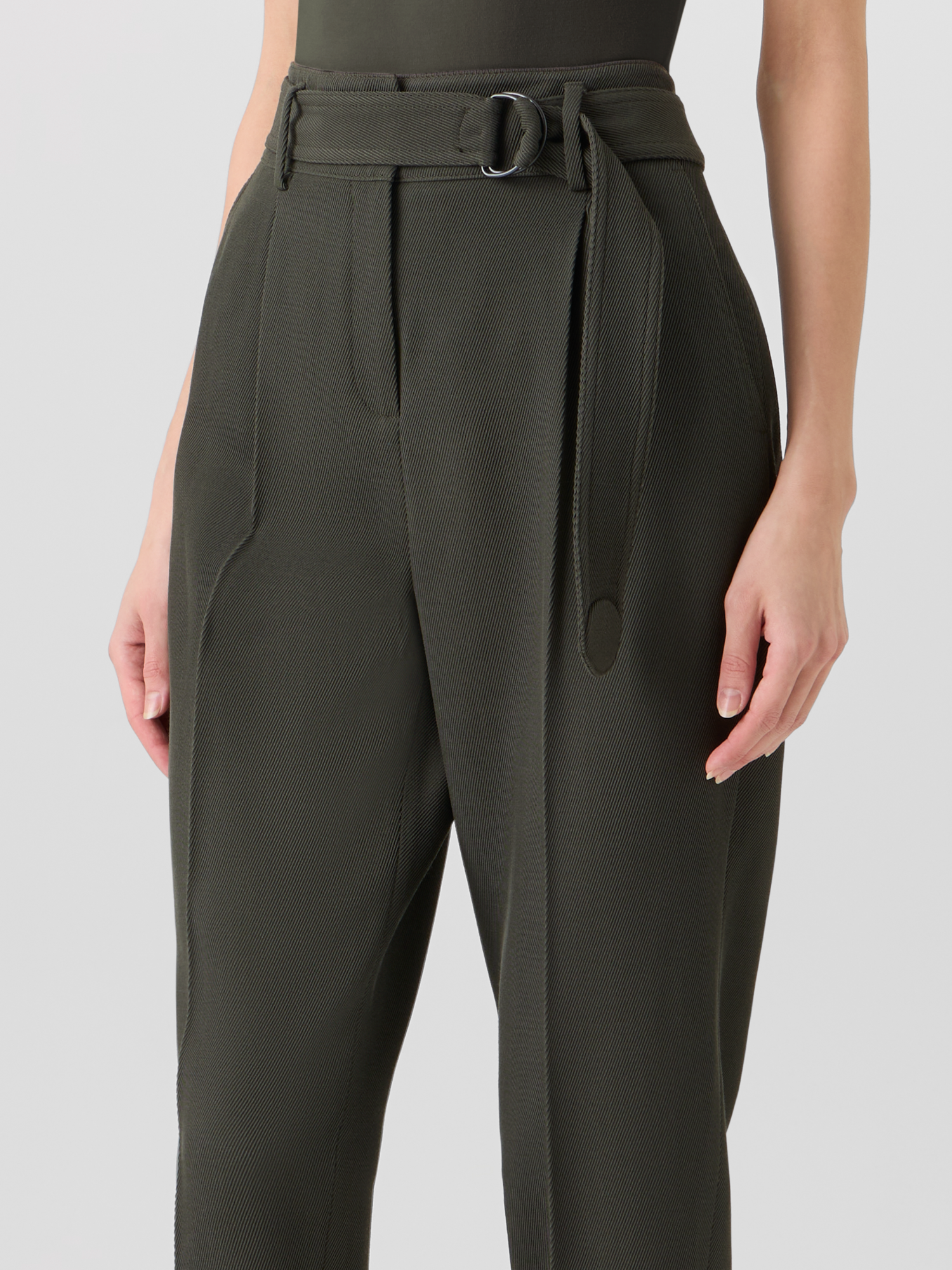 Designer Fred Tapered Hose aus Woll-Tricotine - Grün 