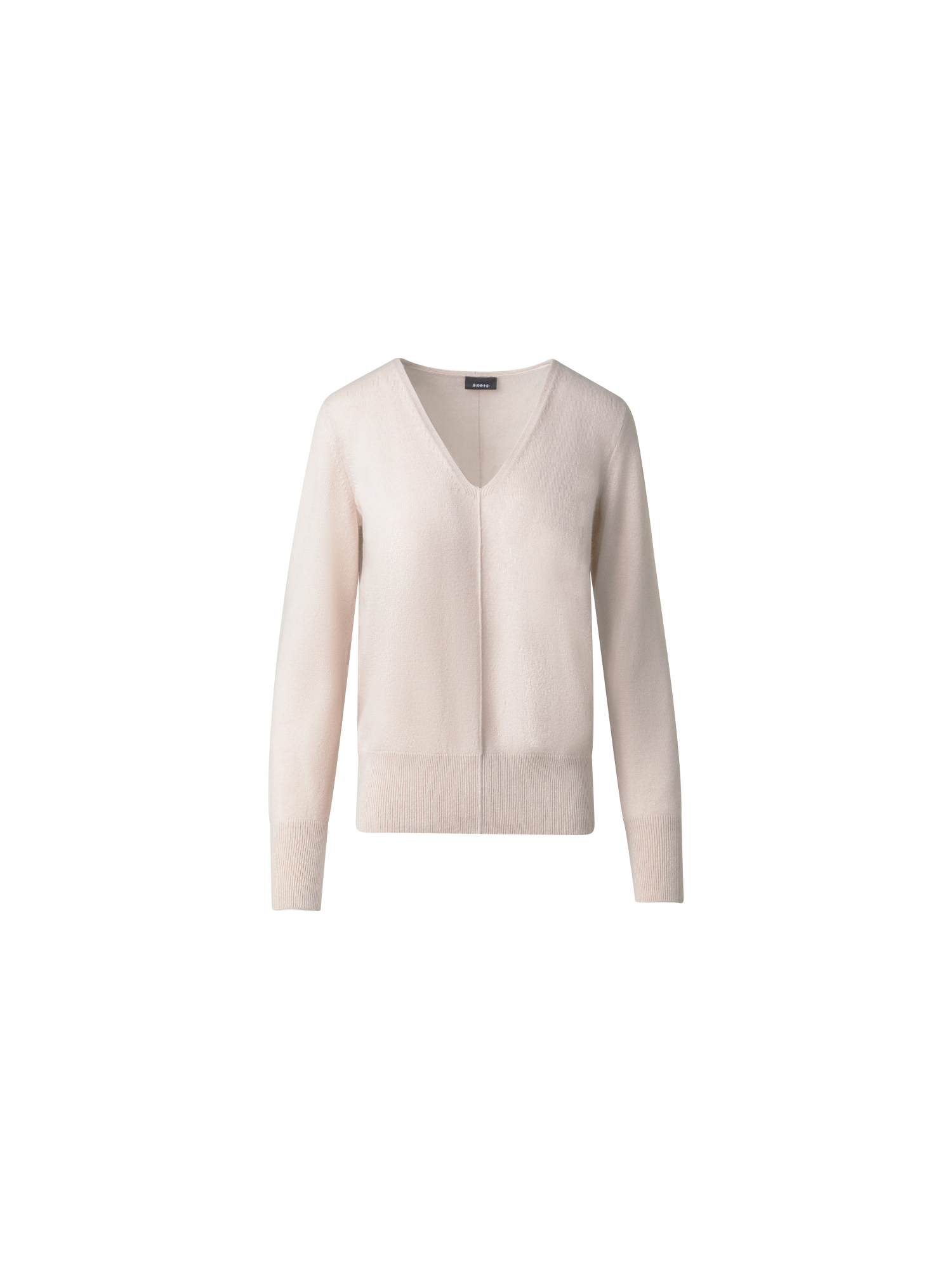 Designer 100% Kaschmir-Pullover mit V-Ausschnitt - Beige