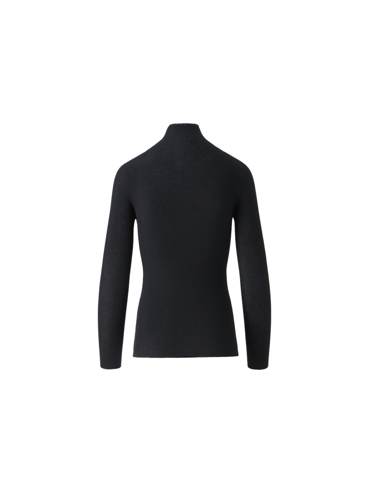 Designer Kaschmir-Seiden-Strickpullover mit Stehkragen - Schwarz