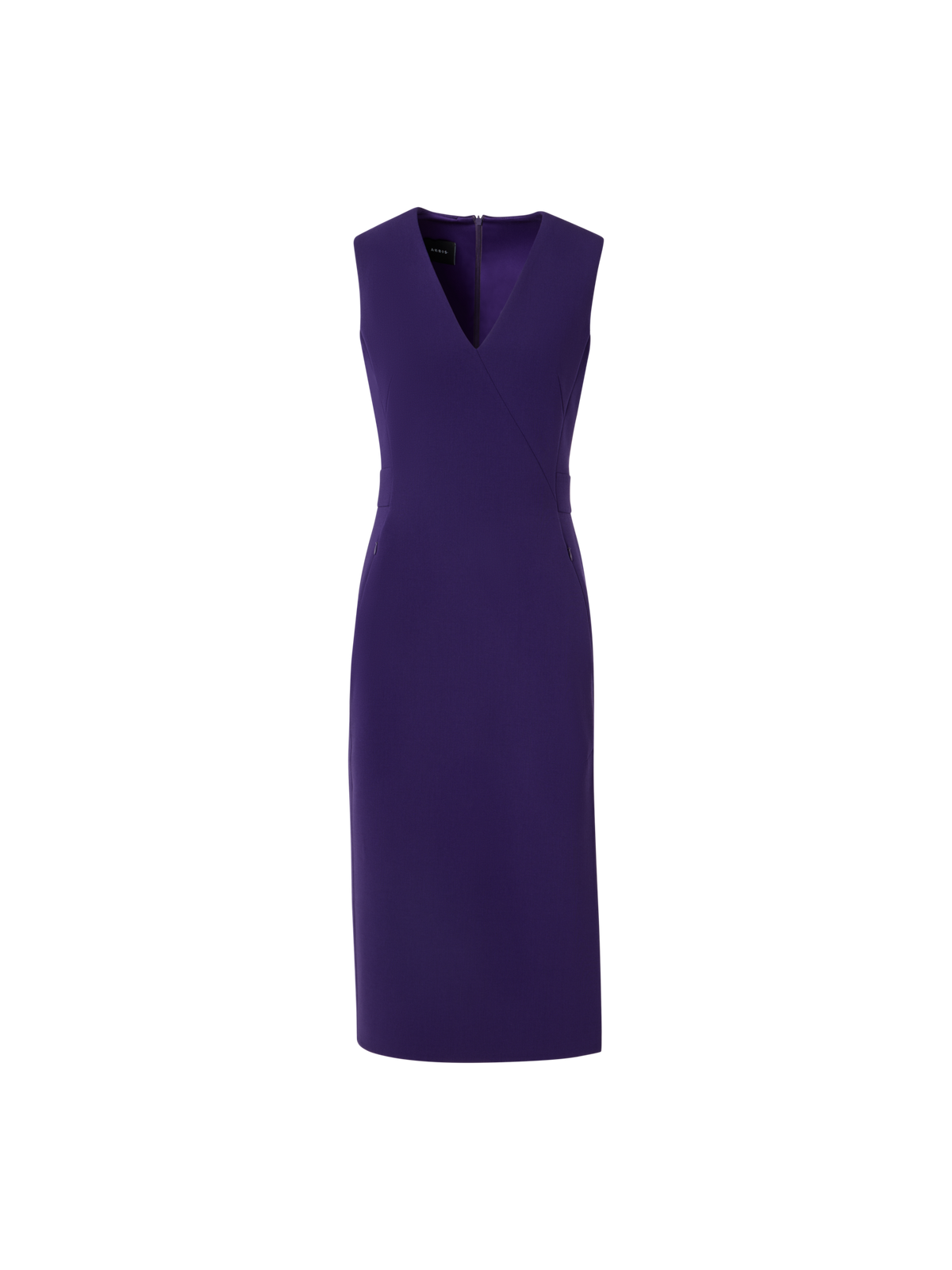 Designer Ärmelloses Shiftkleid aus Bi-Stretch-Woll-Doubleface - Violett