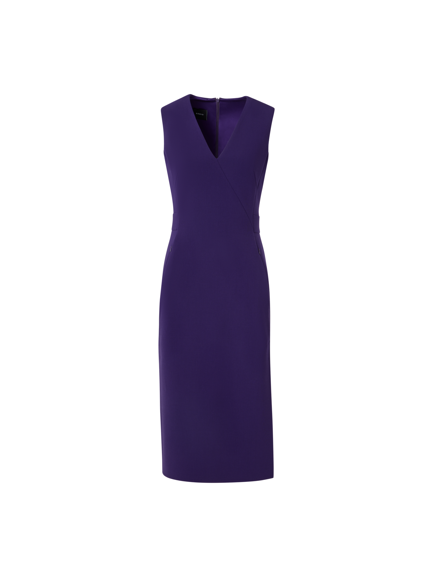 Designer Ärmelloses Shiftkleid aus Bi-Stretch-Woll-Doubleface - Violett