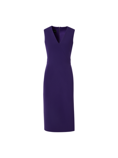Designer Ärmelloses Shiftkleid aus Bi-Stretch-Woll-Doubleface - Violett