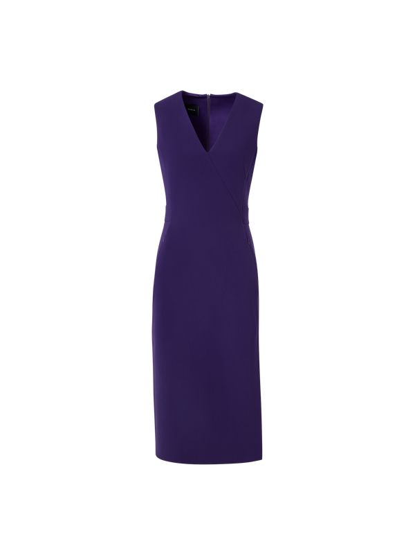 Designer Ärmelloses Shiftkleid aus Bi-Stretch-Woll-Doubleface - Violett
