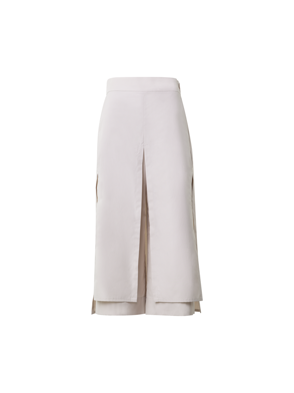 Designer Cropped Lagenhose aus Baumwoll-Popeline - Grau - Beige