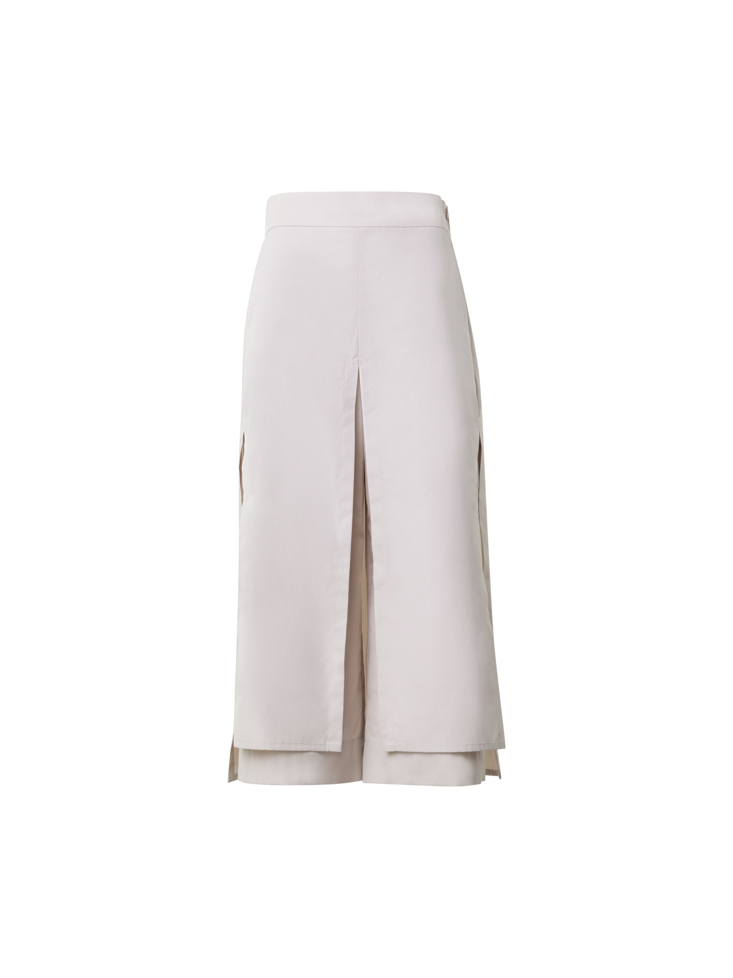 Designer Cropped Lagenhose aus Baumwoll-Popeline - Grau - Beige