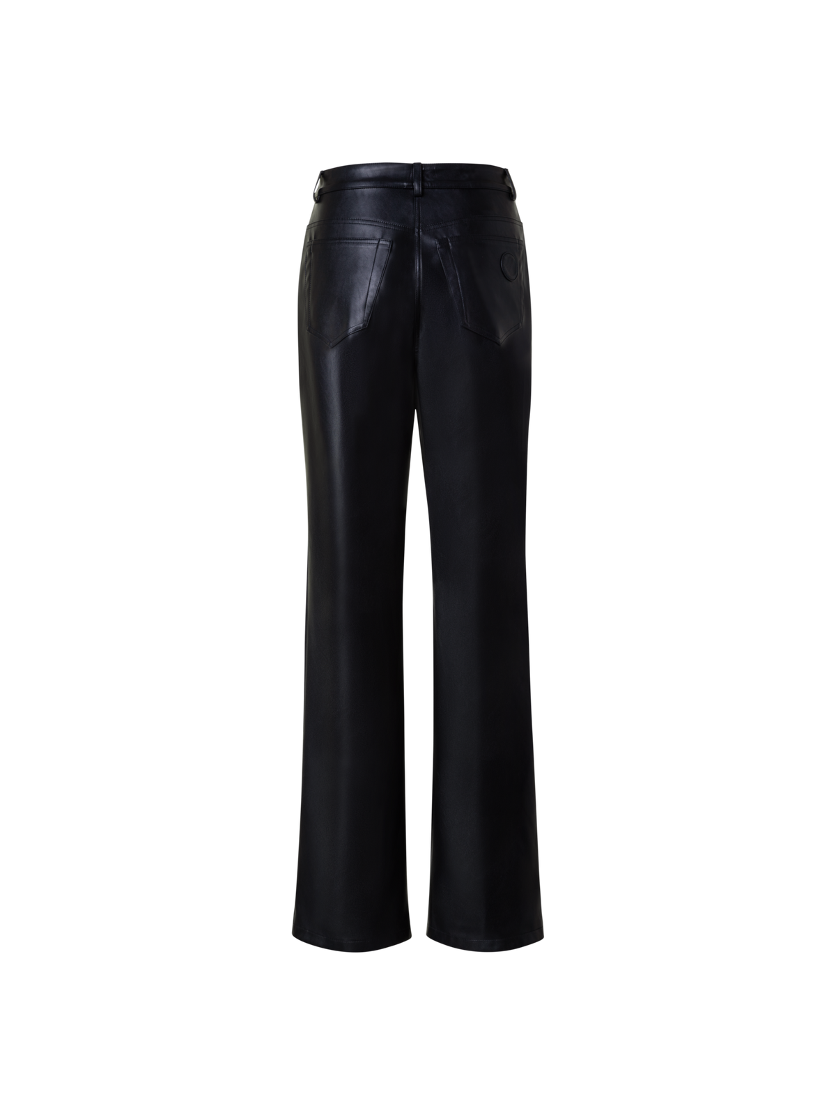 Designer Gerade Hose aus Kunstleder - Schwarz
