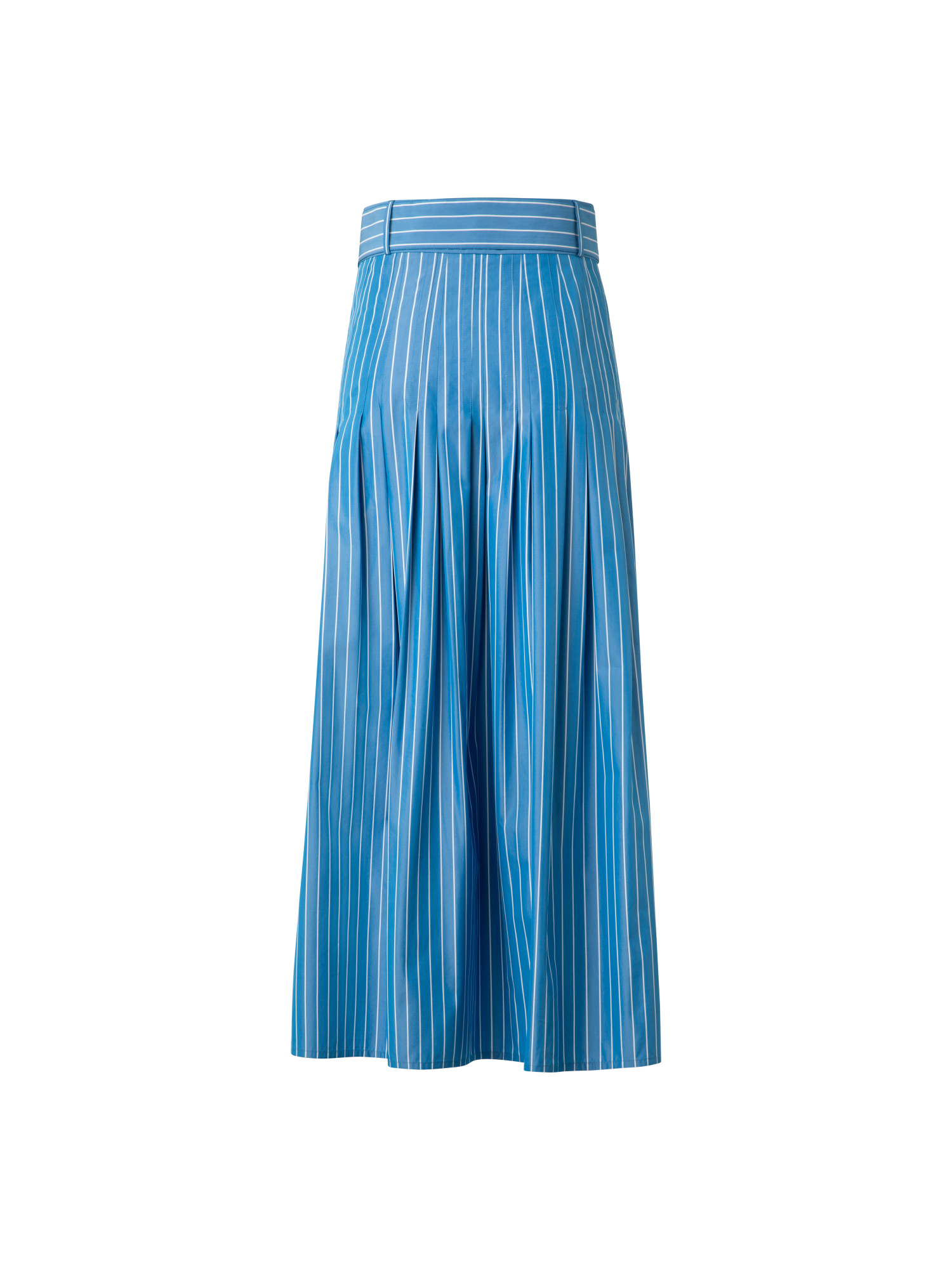 Designer Plissierter Midirock aus gestreifter Baumwolle - Blau - Bunt