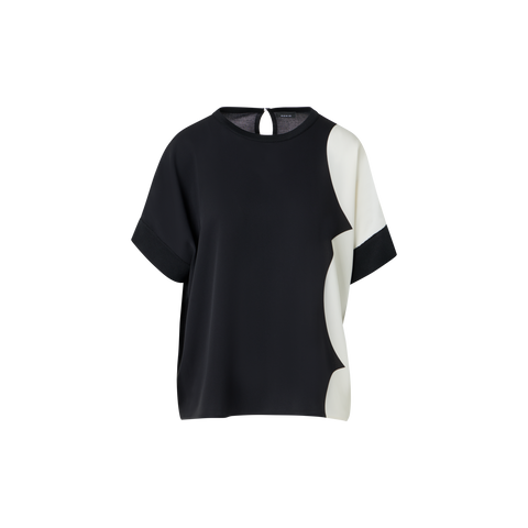 Oversize-Pullover aus Seide mit Cloud-Druck