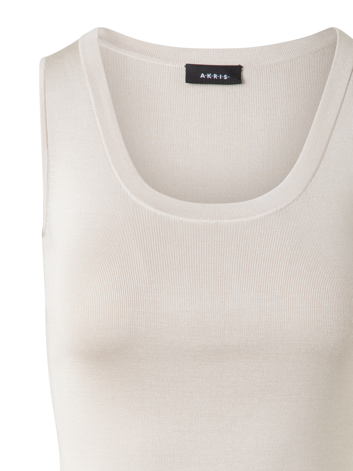 Designer Tanktop aus Seidenstrick - Grau - Ecru