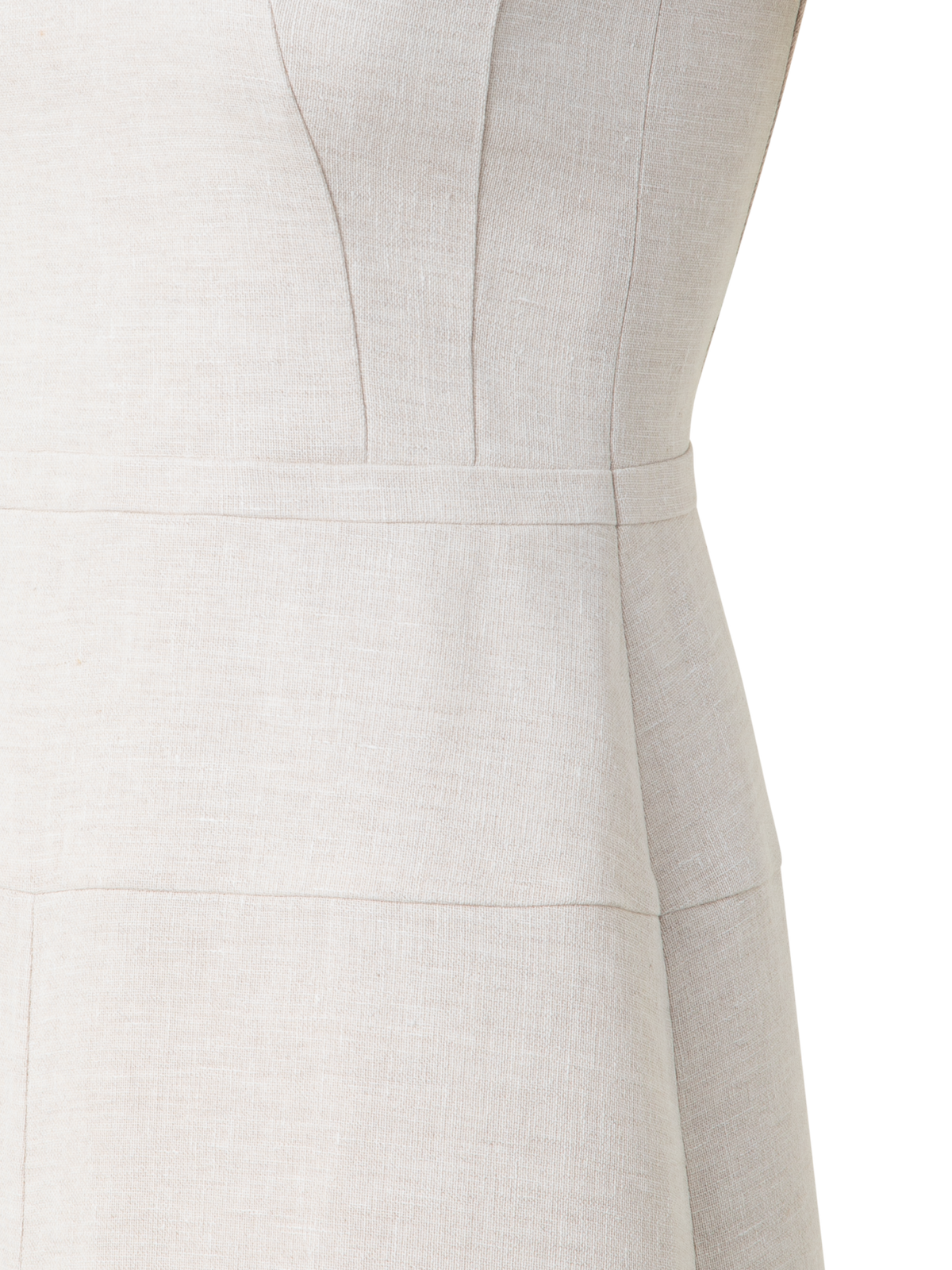 Designer Etuikleid in A-Linie aus Leinen-Doubleface - Beige