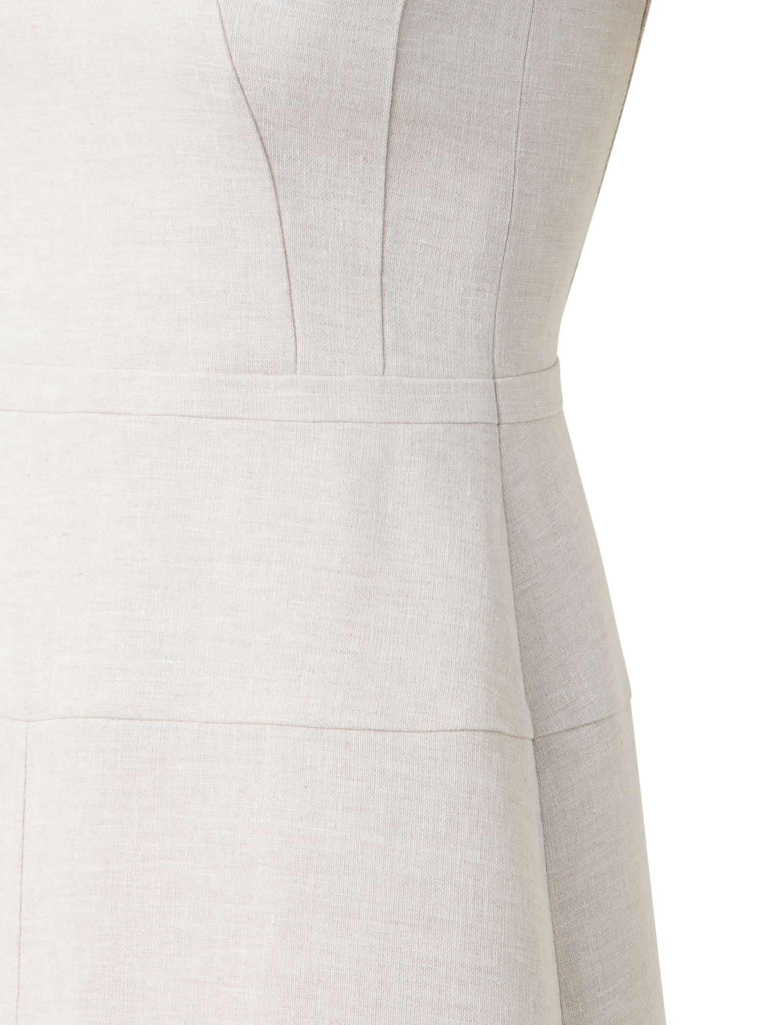 Designer Etuikleid in A-Linie aus Leinen-Doubleface - Beige