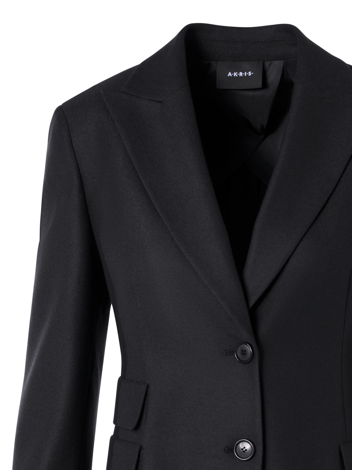 Designer Taillierte Flanelljacke mit steigendem Revers - Grau