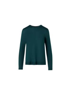 Designer Nahtloser Rundhals-Pullover aus Kaschmirseide - Grün