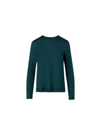 Designer Nahtloser Rundhals-Pullover aus Kaschmirseide - Grün