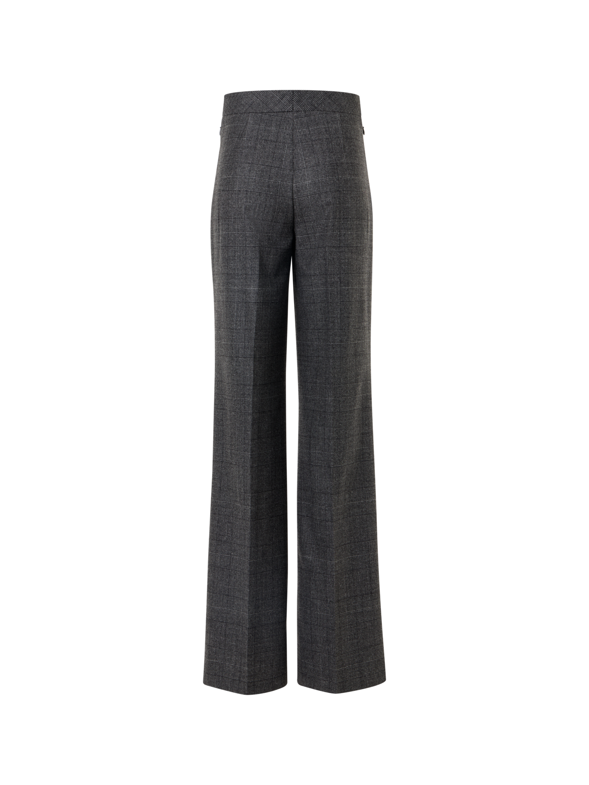 Designer Weite Hose aus Wolle mit Glencheck - Grau - Schwarz
