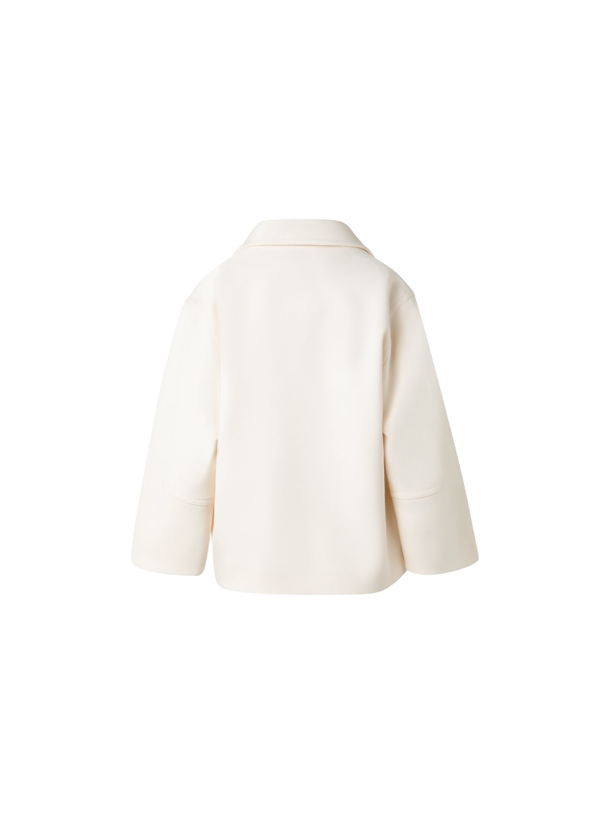 Designer Kurzmantel aus Wolle mit goldenen Knöpfen - Ecru - Weiss