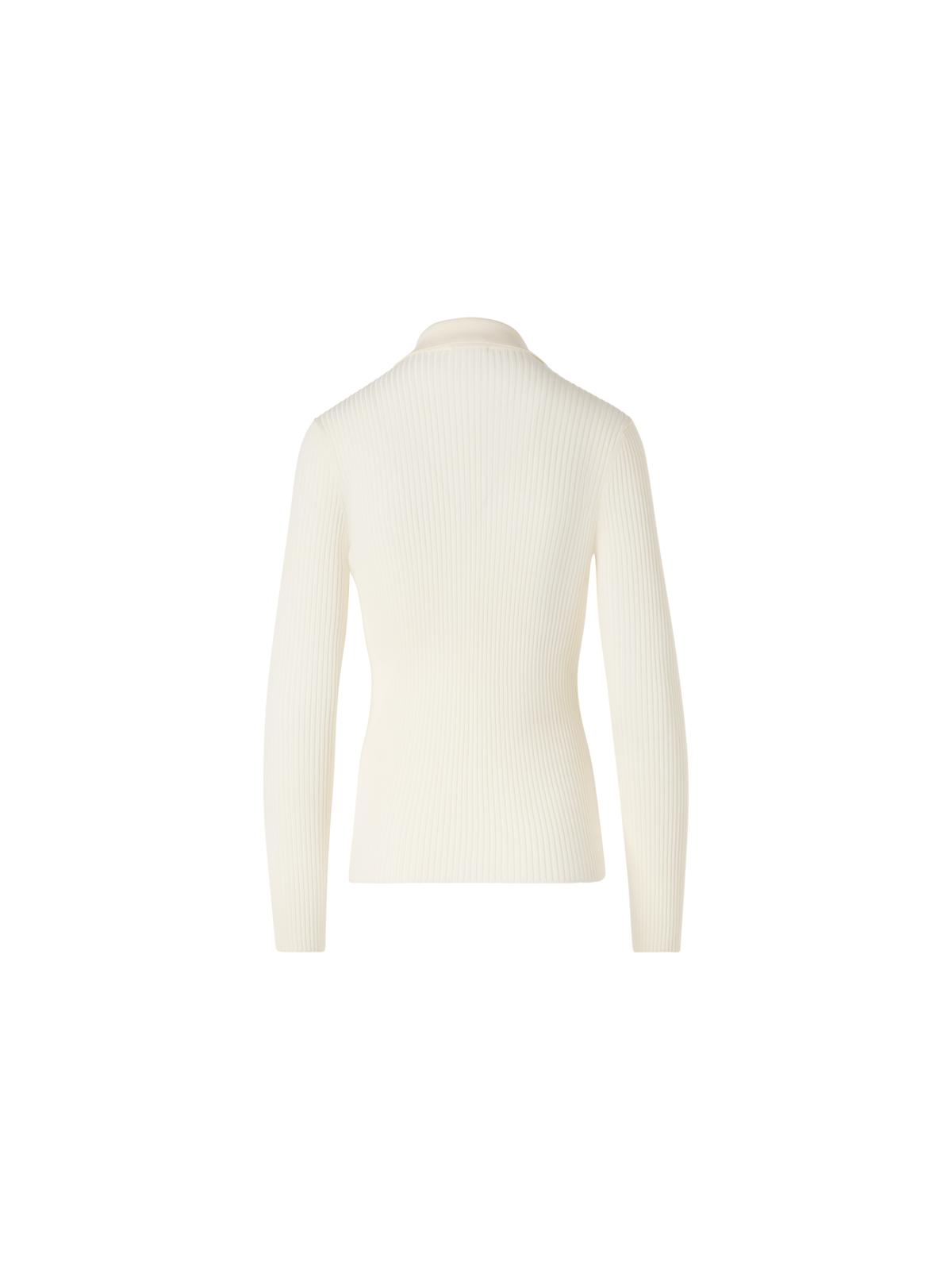 Designer Langärmeliger Strickpullover aus Merinowolle - Ecru