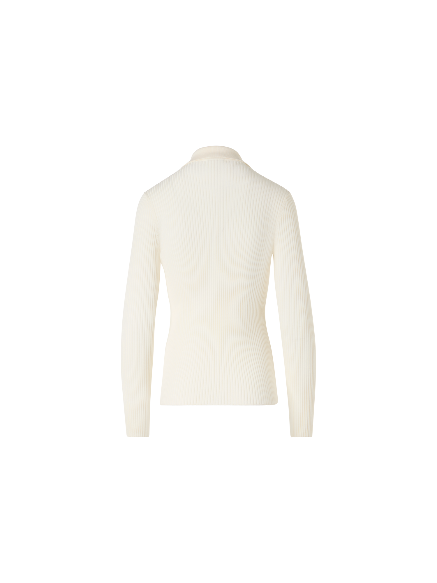 Designer Langärmeliger Strickpullover aus Merinowolle - Ecru