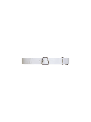 Designer Elastischer Ledergürtel mit Trapez-Schnalle - Weiss