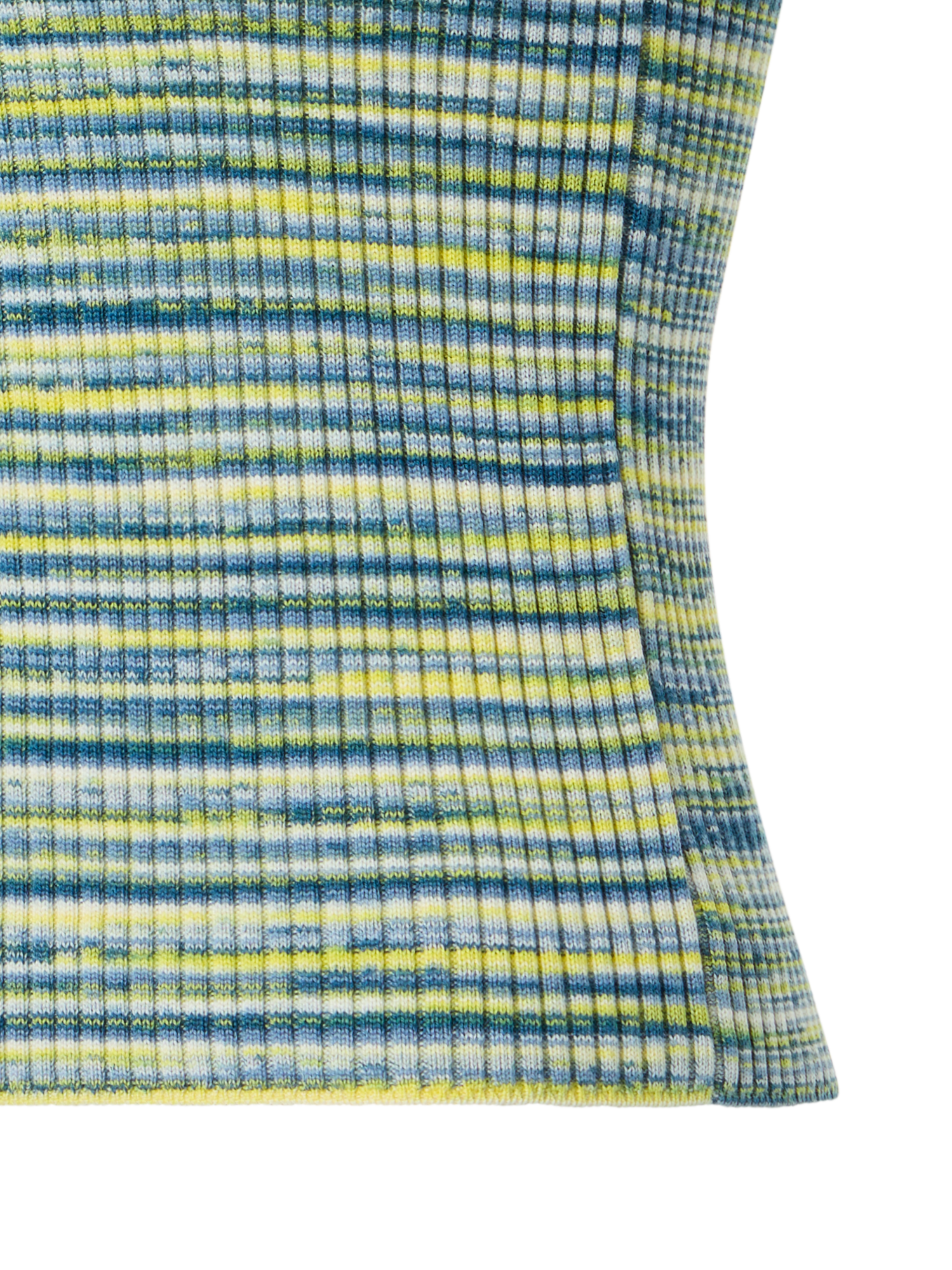 Designer Tailliertes Space-Dye-Merinowolle-Rippstrick-Top mit Rundhalsausschnitt - Bunt