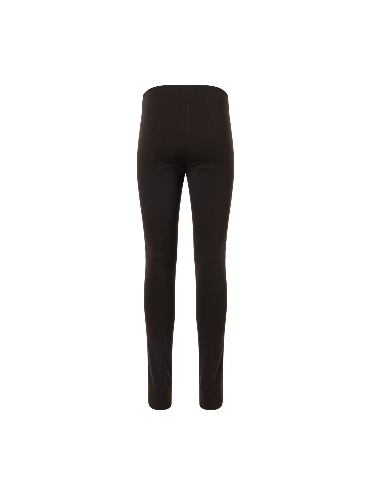 Designer Skinny Hose mit Nappaleder-Front und Jersey-Rücken - Braun
