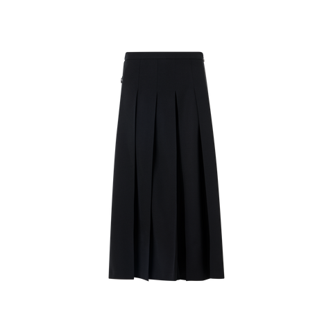 Plissierter Midi-Skort aus Wollgabardine