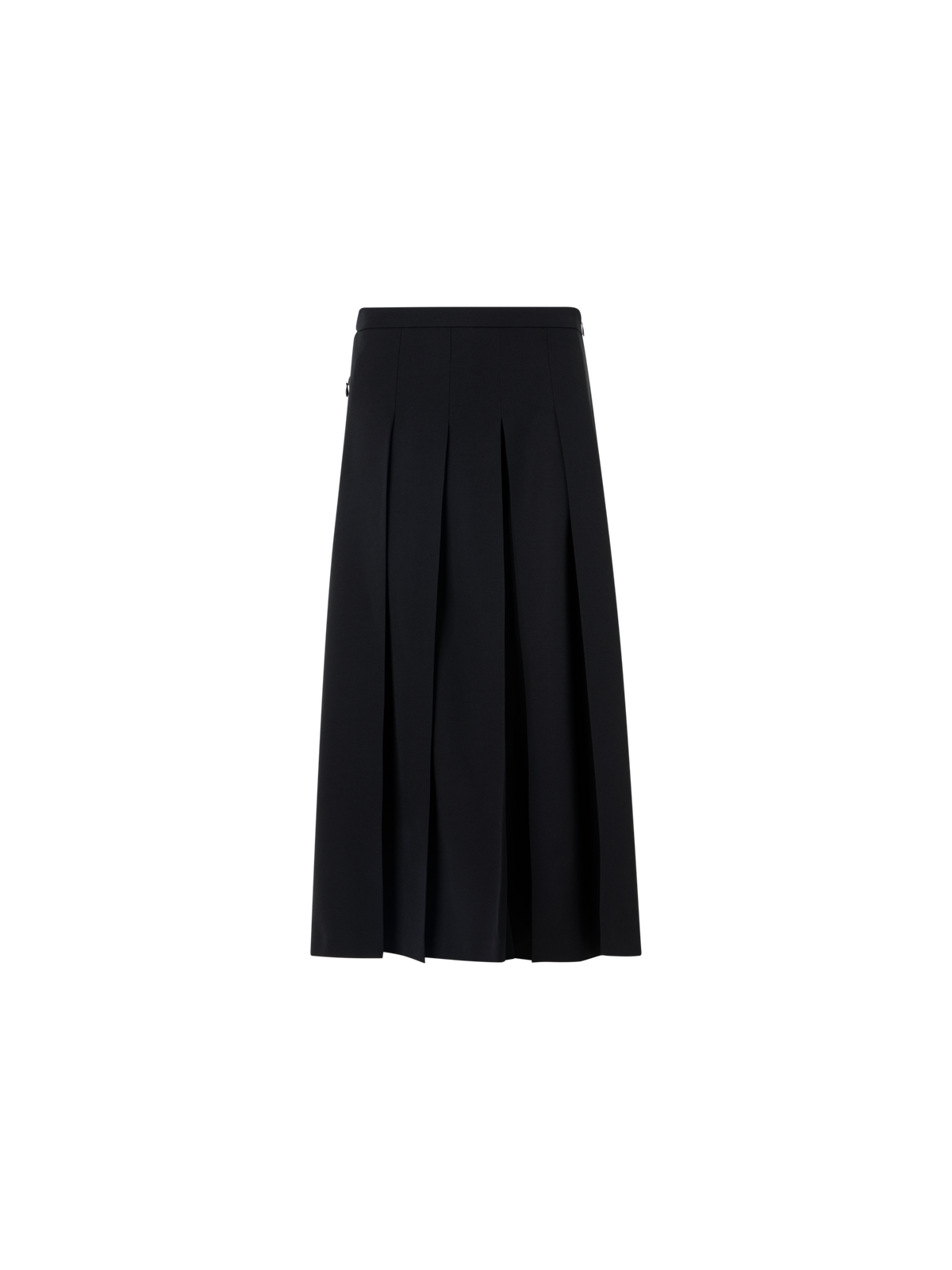 Designer Plissierter Midi-Skort aus Wollgabardine - Schwarz